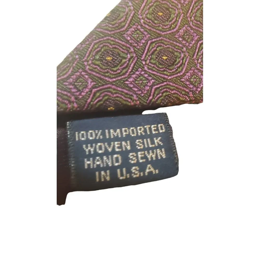 Allen Lolly Nottingham England‎ Made In USA 100% Woven Silk Mens Neck Tie